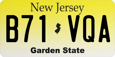 NJ license plate B71VQA