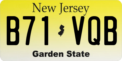 NJ license plate B71VQB