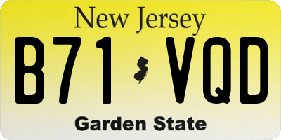 NJ license plate B71VQD