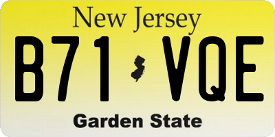 NJ license plate B71VQE