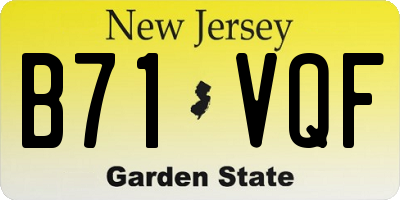 NJ license plate B71VQF