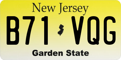 NJ license plate B71VQG