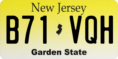 NJ license plate B71VQH