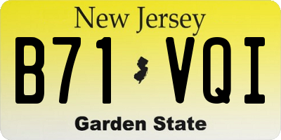 NJ license plate B71VQI