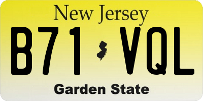 NJ license plate B71VQL