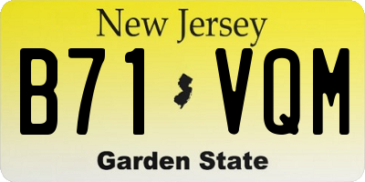 NJ license plate B71VQM