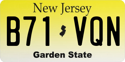 NJ license plate B71VQN