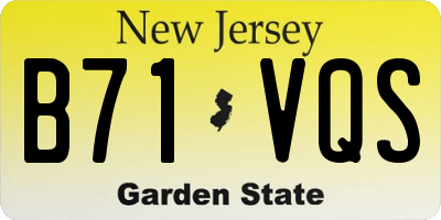 NJ license plate B71VQS