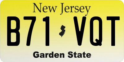 NJ license plate B71VQT