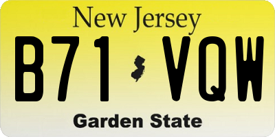 NJ license plate B71VQW