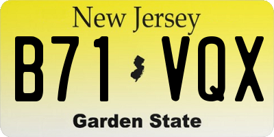 NJ license plate B71VQX