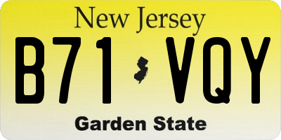 NJ license plate B71VQY