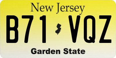 NJ license plate B71VQZ