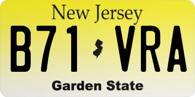 NJ license plate B71VRA