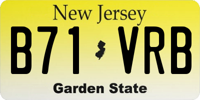 NJ license plate B71VRB