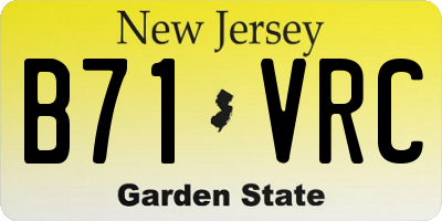 NJ license plate B71VRC