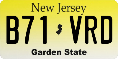 NJ license plate B71VRD