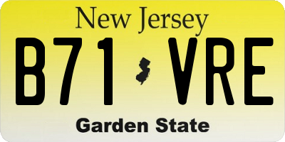 NJ license plate B71VRE