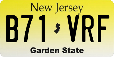 NJ license plate B71VRF