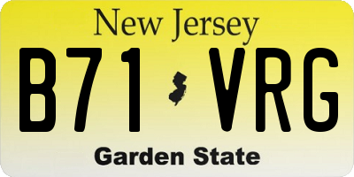 NJ license plate B71VRG