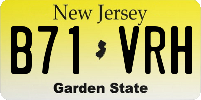 NJ license plate B71VRH