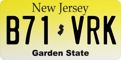 NJ license plate B71VRK