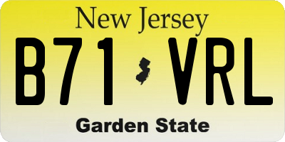 NJ license plate B71VRL