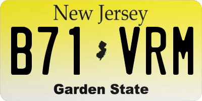NJ license plate B71VRM