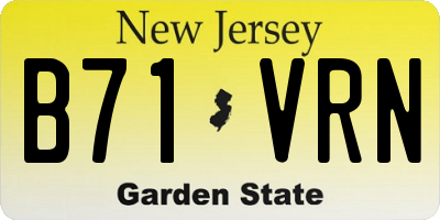 NJ license plate B71VRN