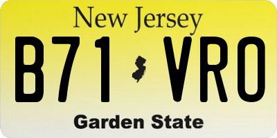 NJ license plate B71VRO