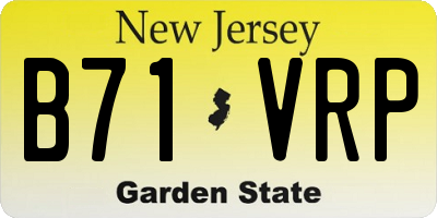 NJ license plate B71VRP