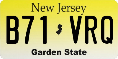 NJ license plate B71VRQ