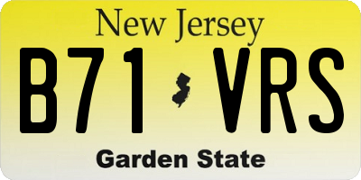 NJ license plate B71VRS