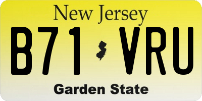 NJ license plate B71VRU