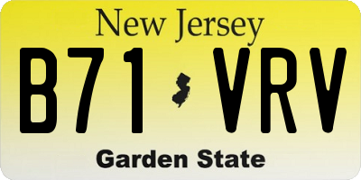 NJ license plate B71VRV