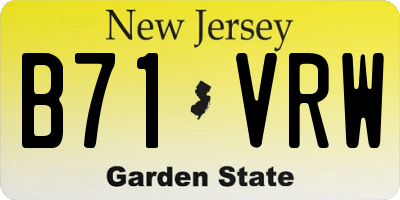 NJ license plate B71VRW