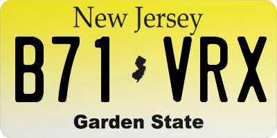 NJ license plate B71VRX