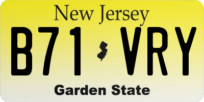 NJ license plate B71VRY