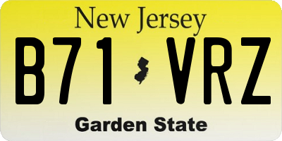 NJ license plate B71VRZ