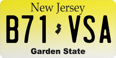 NJ license plate B71VSA