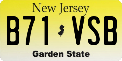 NJ license plate B71VSB