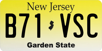 NJ license plate B71VSC