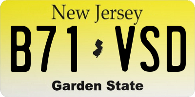 NJ license plate B71VSD