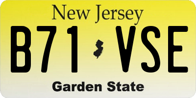 NJ license plate B71VSE