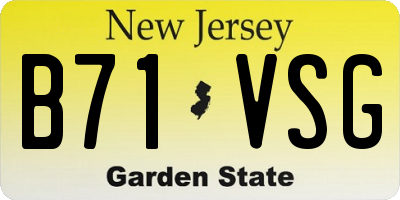 NJ license plate B71VSG