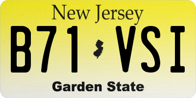 NJ license plate B71VSI