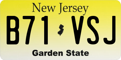 NJ license plate B71VSJ