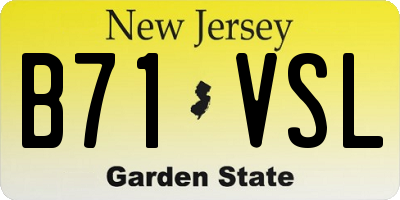 NJ license plate B71VSL
