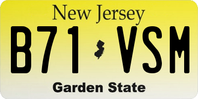 NJ license plate B71VSM