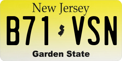 NJ license plate B71VSN